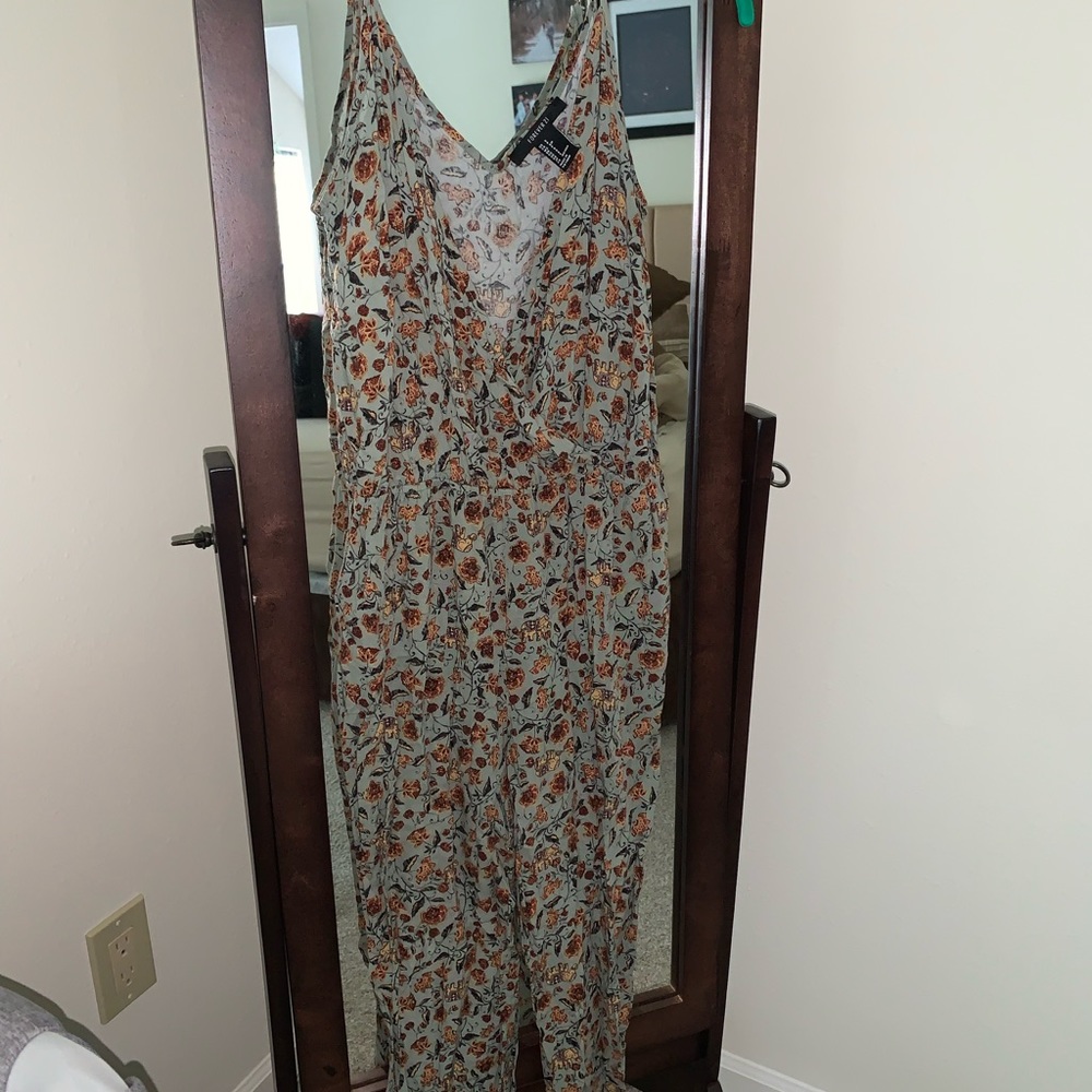 Floral spaghetti strap jumpsuit
